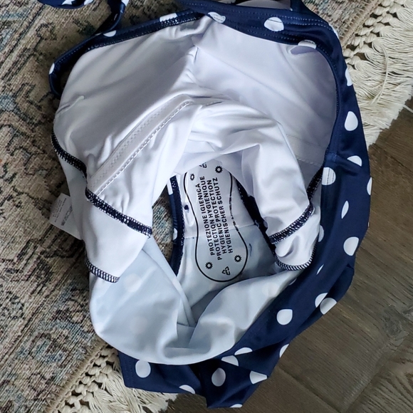 NEW Navy Polka Dot Halter Swimsuit - Picture 6 of 7